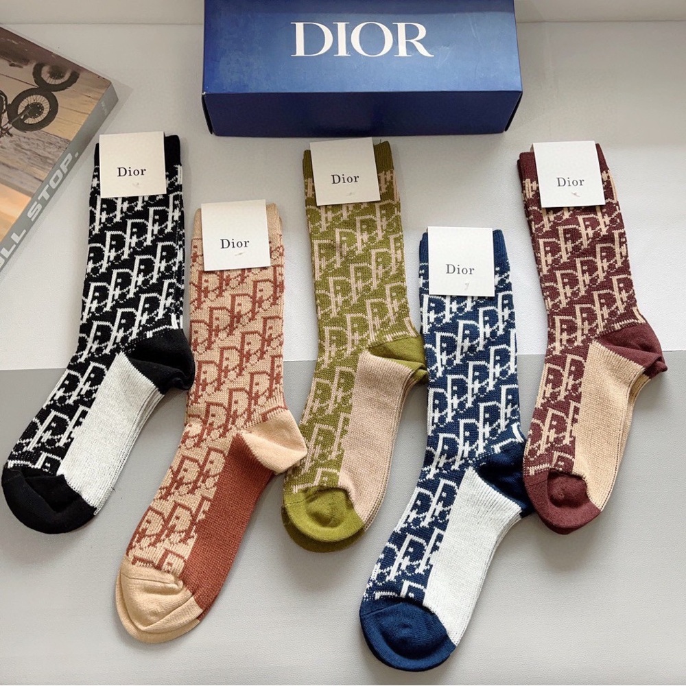 Dior Colourful Women's Stockings, 5 pairs in the box - Picture 2 of 3